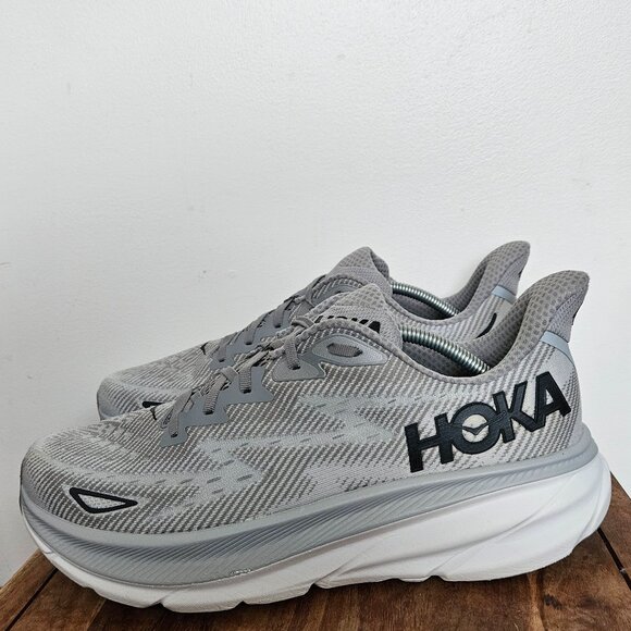 HOKA ONE ONE Clifton 9 Harbor Mist Black 1127895 HMBC Men Running Shoe Size 13D - Picture 1 of 10